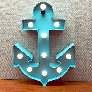 Teal Metal Marquee Anchor Decor